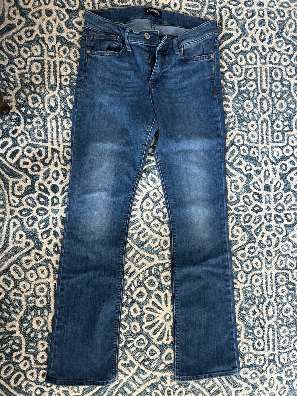 Express Blue Straight-Leg Jeans